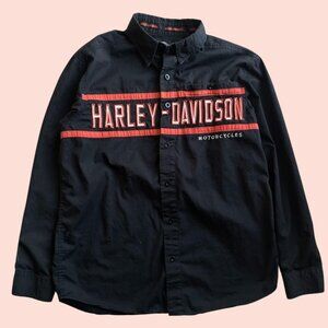 Harley Davison Embroidered Logo Button Down Shirt